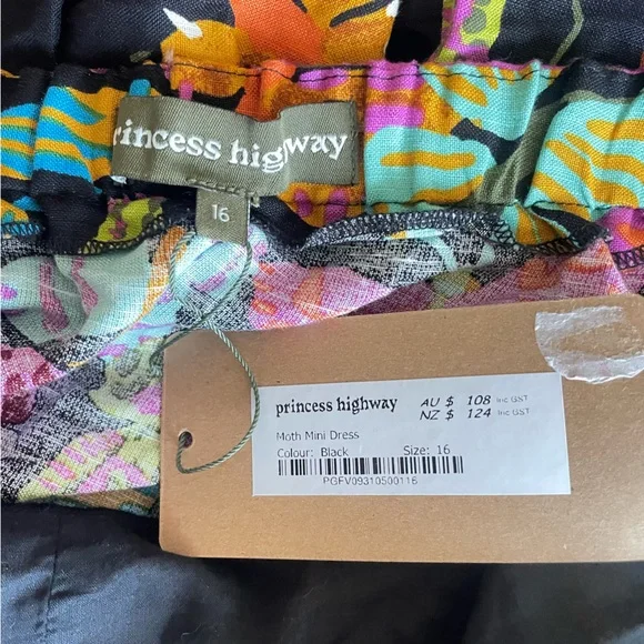 NEW Princess Highway Moth Mini Dress in Size US 12 - Picture 4 of 7